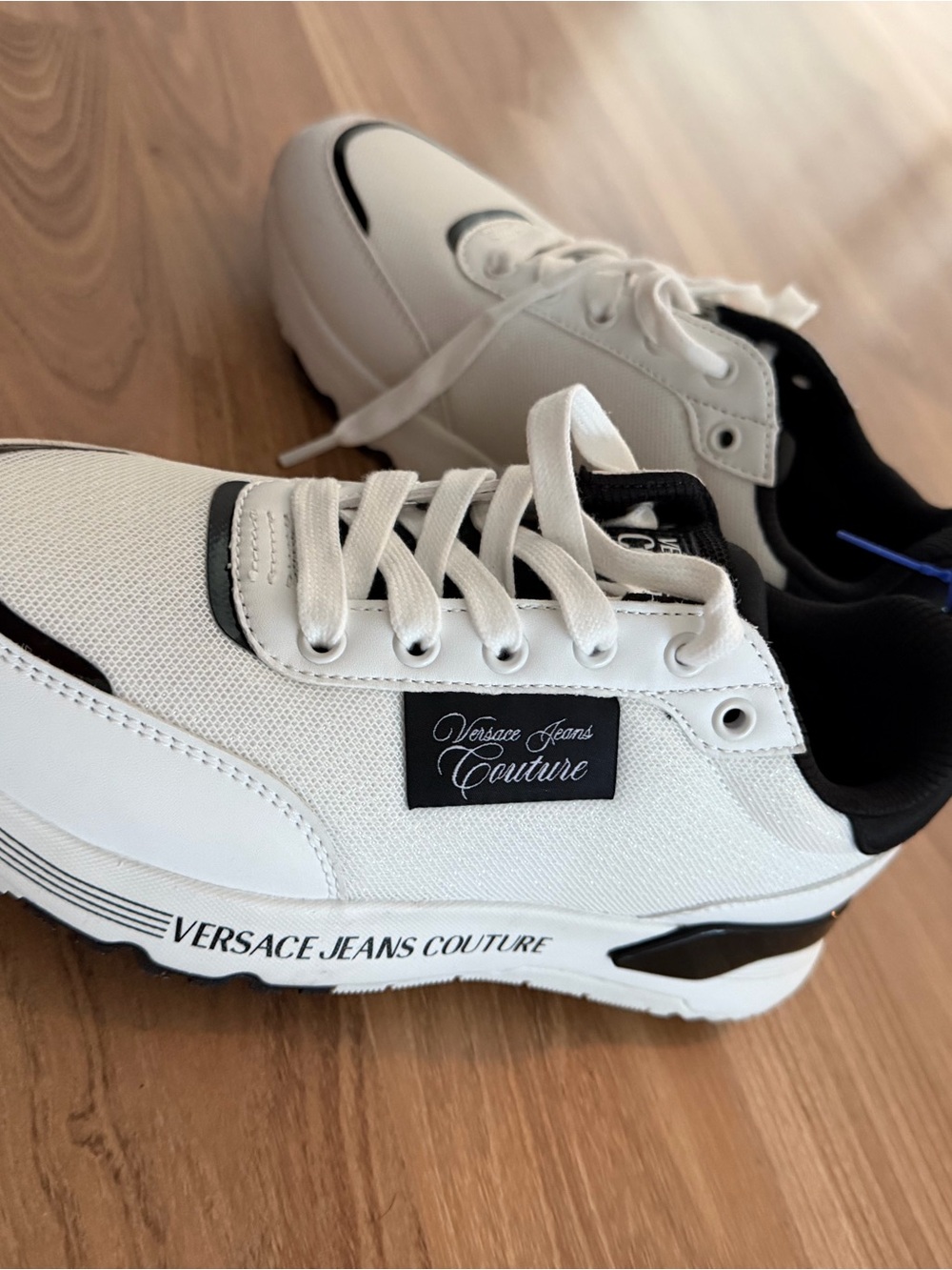 Versace Jeans Collection White and Black Men's Low-Top Sneakers